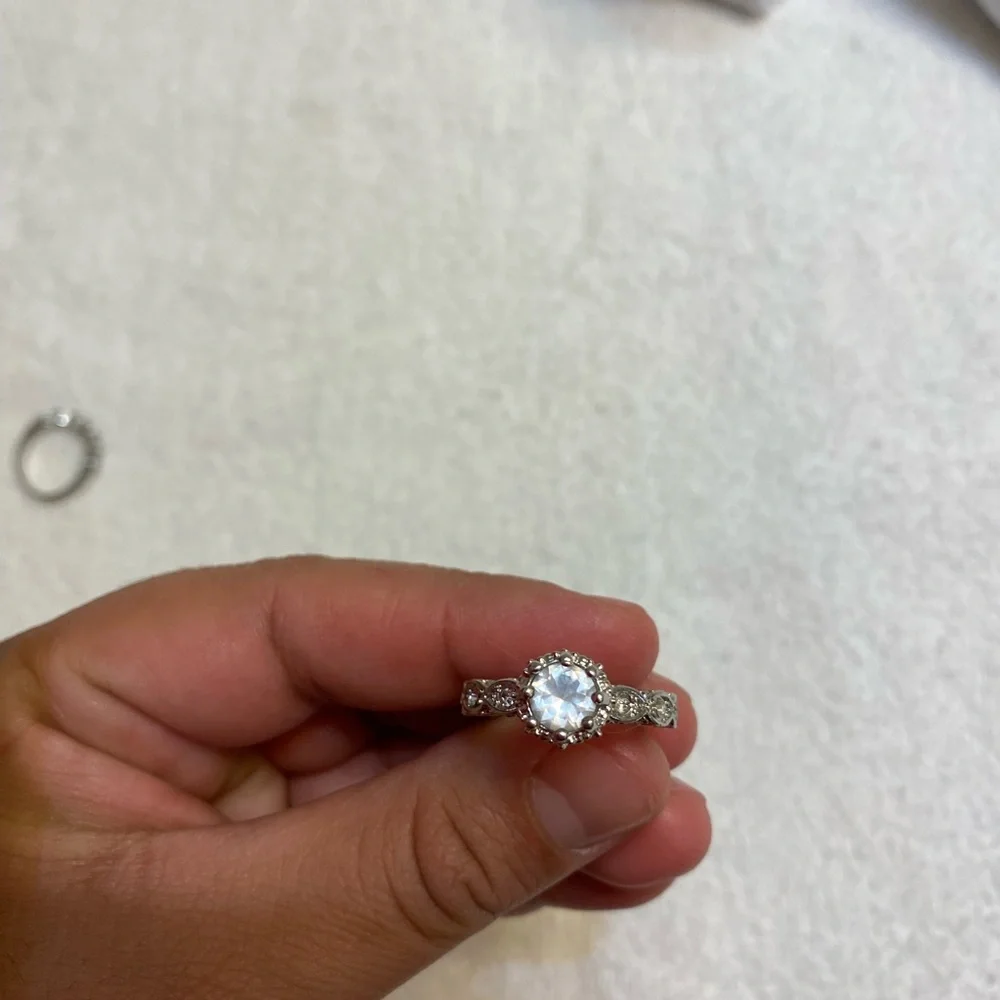 silver wedding ring set